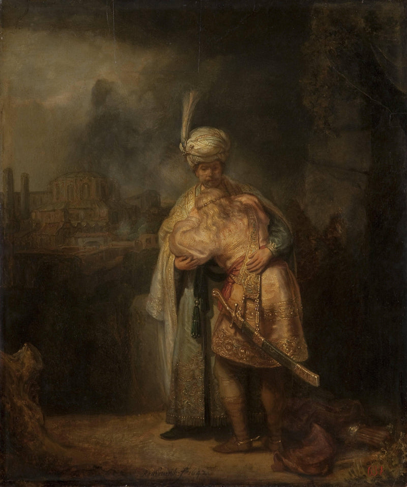 David and Jonathan by Rembrandt — Oil Painting Reproduction