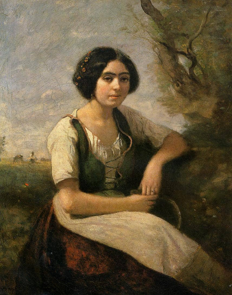 Harvester with Sickle by Camille Corot — Oil Painting Reproduction