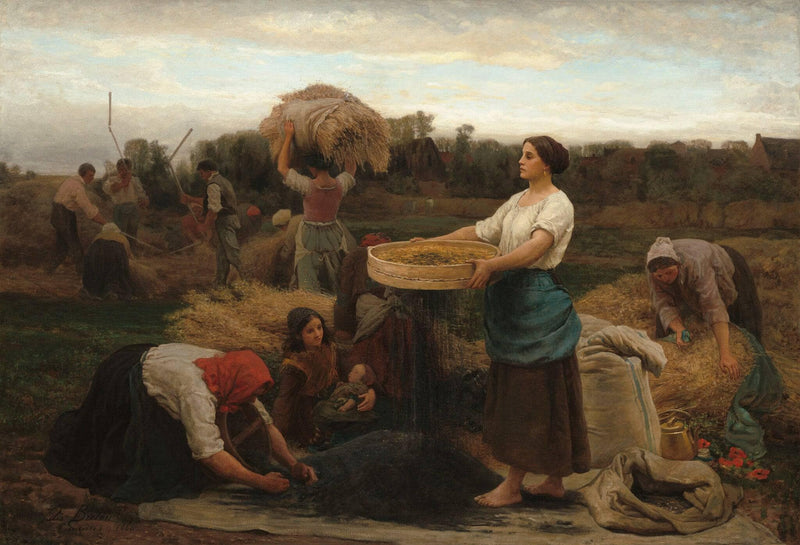Harvesting Rapeseed by Jules Breton — Oil Painting Reproduction