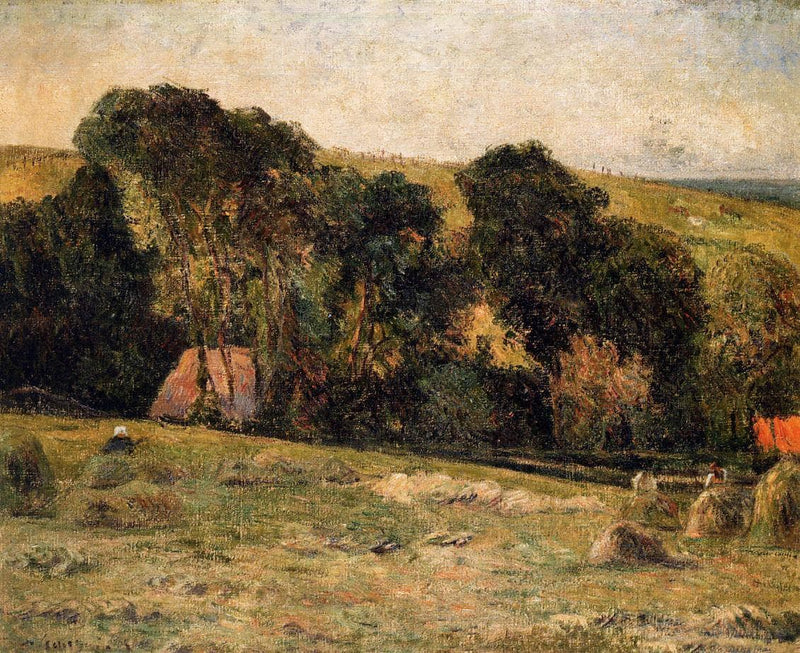Haymaking near Dieppe by Paul Gauguin — Oil Painting Reproduction