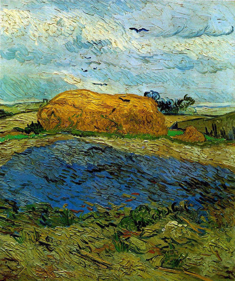 Haystack under a Rainy Sky by Vincent van Gogh — Oil Painting Reproduction