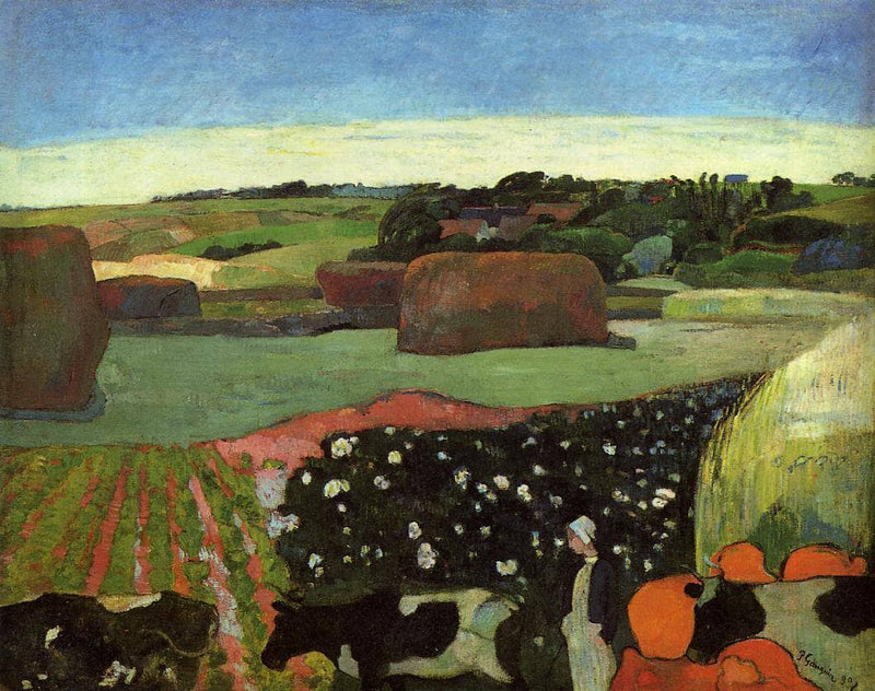 Haystacks in Brittany by Paul Gauguin — Oil Painting Reproduction