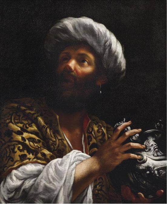Head of a Bearded Man, Probably One of the Magi by Giovanni Battista Gaulli — Oil Painting Reproduction