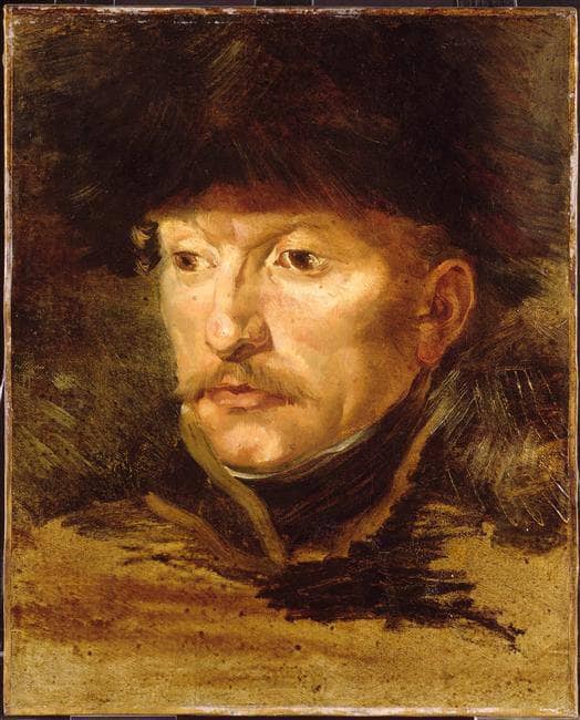 Head of a horseman by Théodore Géricault — Oil Painting Reproduction