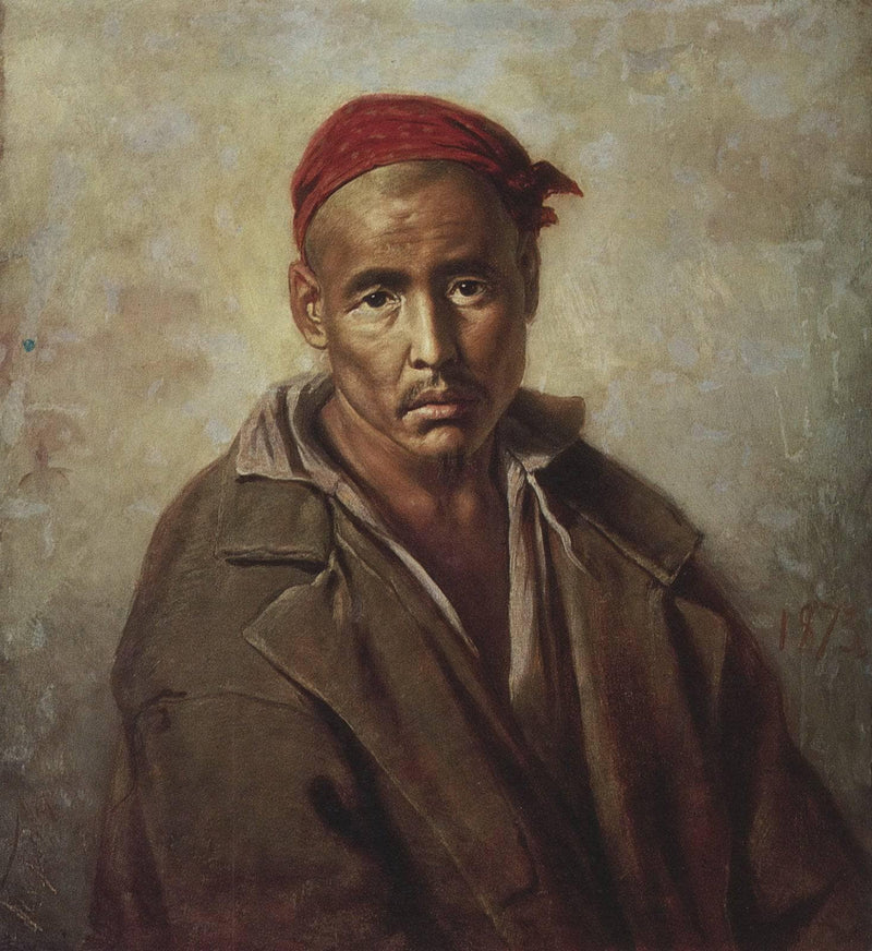 Head of a Kirgiz-convict by Vasily Perov — Oil Painting Reproduction