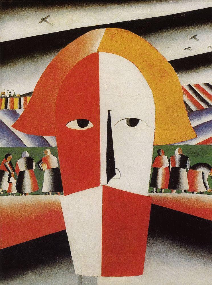 Head of a Peasant by Kazimir Malevich — Oil Painting Reproduction