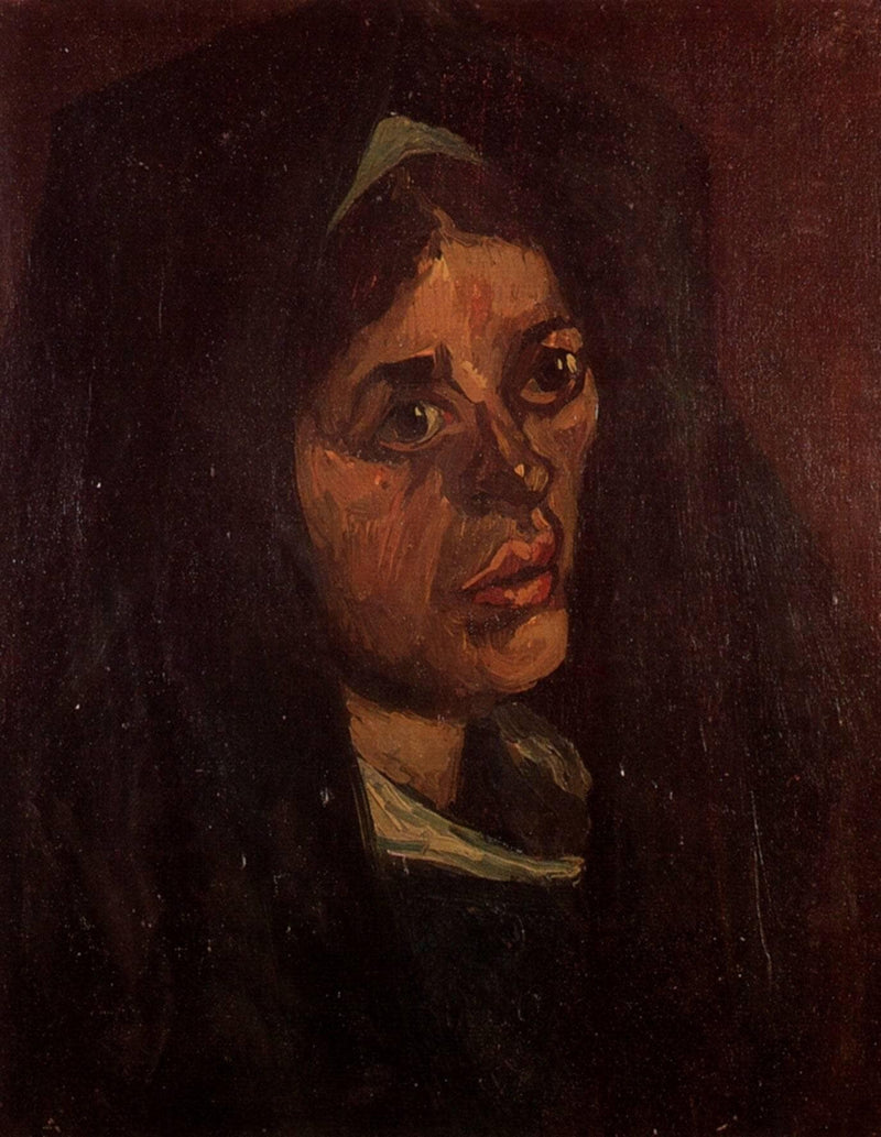 Head of a Peasant Woman in a Green Shawl by Vincent van Gogh — Oil Painting Reproduction