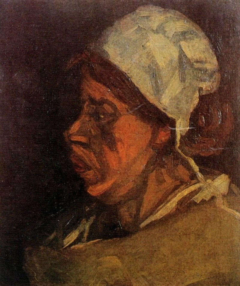 Head of a Peasant Woman with White Cap by Vincent van Gogh — Oil Painting Reproduction