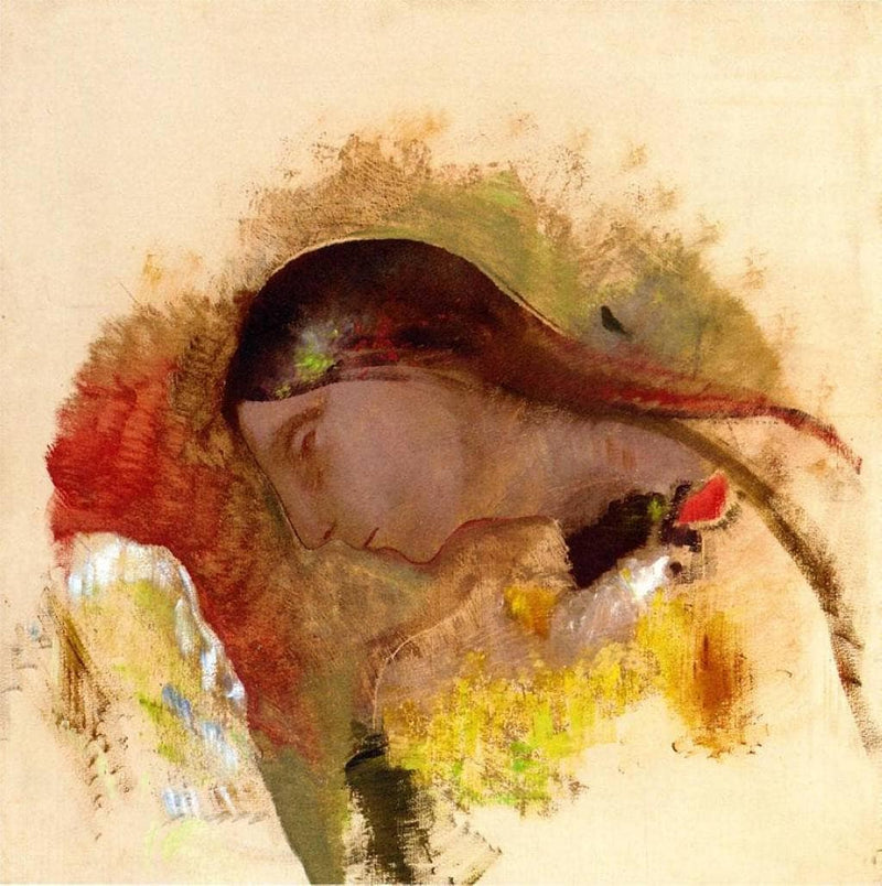 Head of a Sleeping Woman by Odilon Redon — Oil Painting Reproduction
