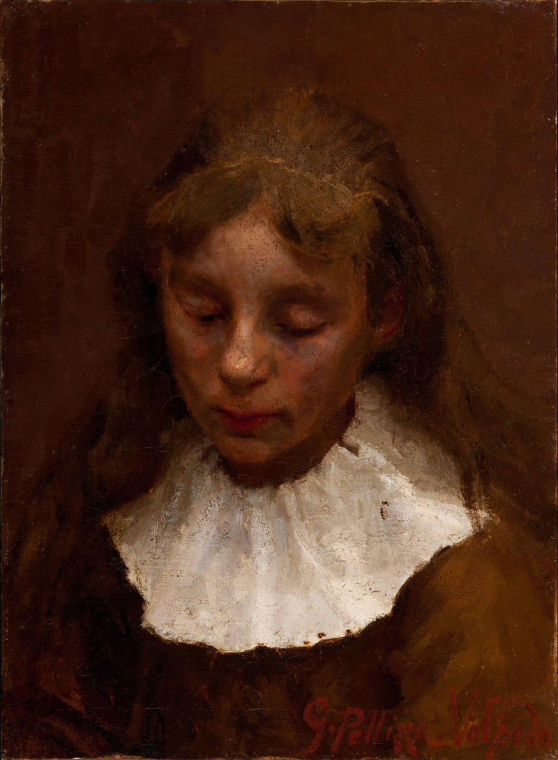 Head of a Woman (Palmina) by Pellizza da Volpedo — Oil Painting Reproduction