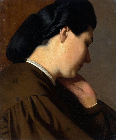 Head of a woman in modern living room