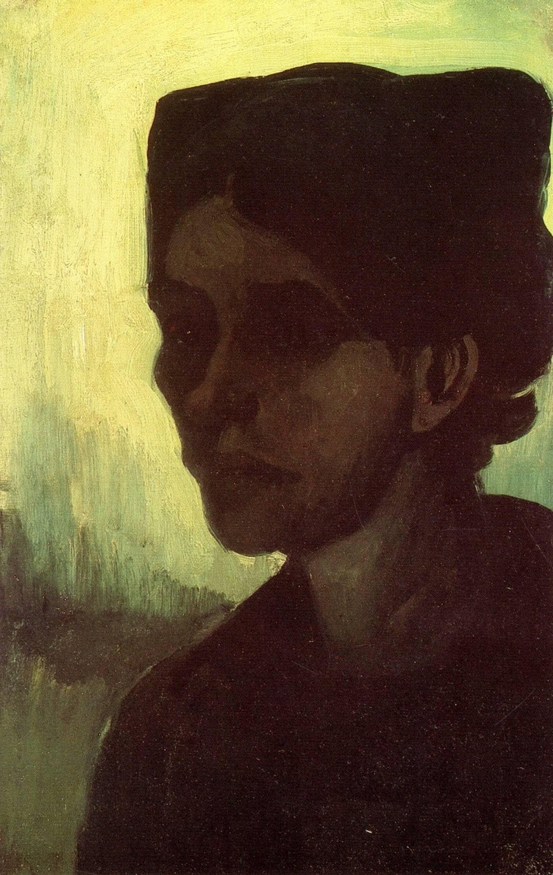 Head of a Young Peasant Woman with Dark Cap by Vincent van Gogh — Oil Painting Reproduction