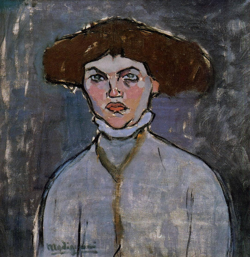 Head of a Young Woman by Amedeo Modigliani — Oil Painting Reproduction