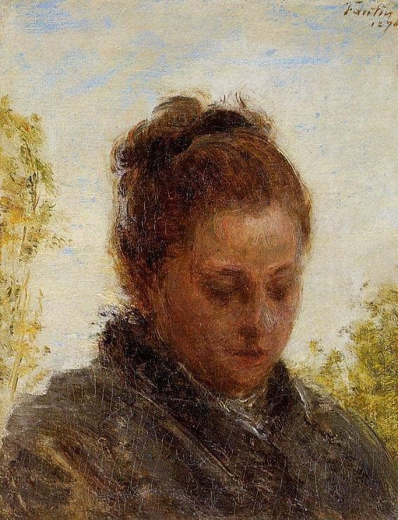Head of a Young Woman by Henri Fantin-Latour — Oil Painting Reproduction