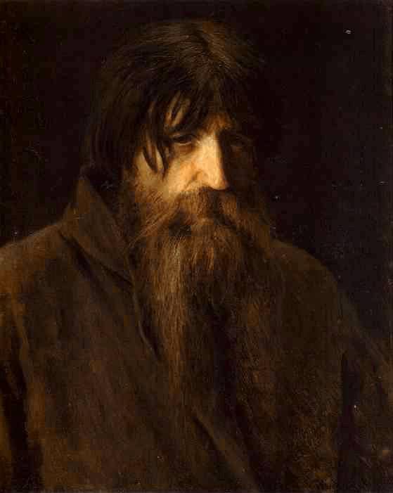 Head of an Old Peasant (study) by Ivan Kramskoy — Oil Painting Reproduction