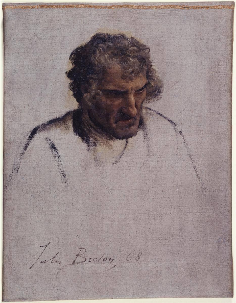 Head of Breton, Study for Pardon - Jules Breton