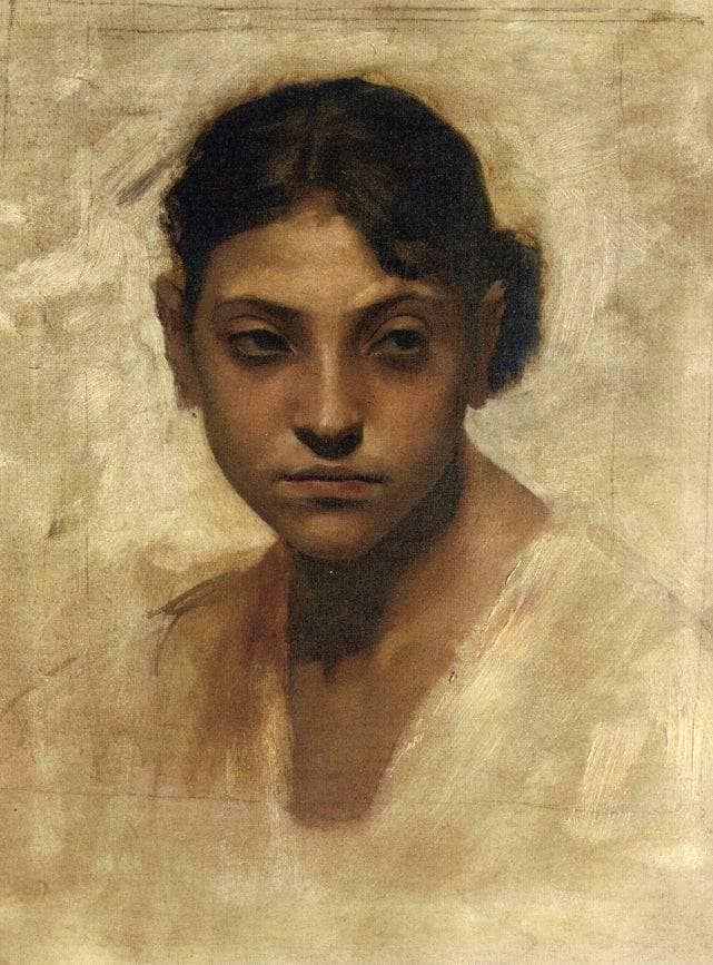 Head of Capri Girl by John Singer Sargent — Oil Painting Reproduction