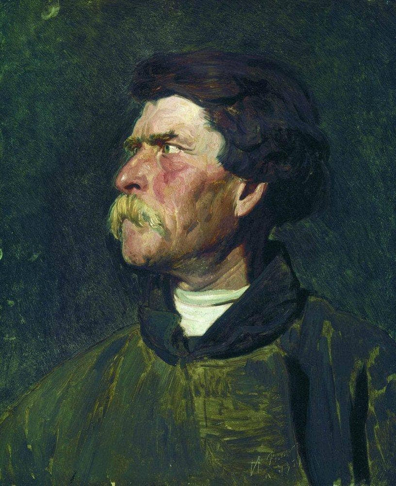 Head of peasant by Ilya Repin — Oil Painting Reproduction