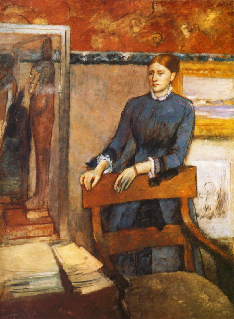 Helene Rouart in Her Father s Study by Edgar Degas — Oil Painting Reproduction
