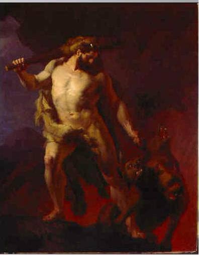 Heracles Bringing Cerberos from the Gates of Hell by Johann Koler — Oil Painting Reproduction