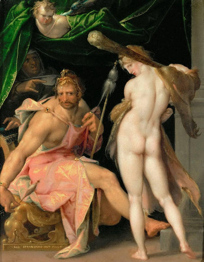 Herakles and Omphale in kitchen