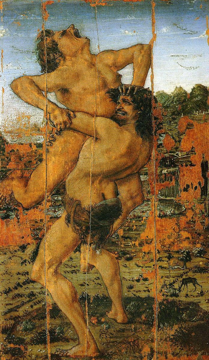 Hercules and Anteus by Antonio del Pollaiolo — Oil Painting Reproduction