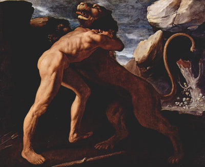 Hercules Fighting with the Nemean Lion in study