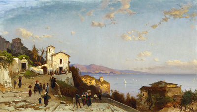 Mountain Village on the Ligurian Coast (cinque Terre?) in home office