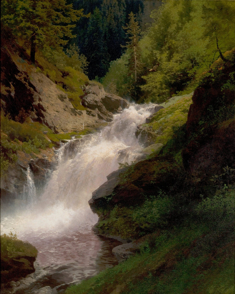 Winona Falls by Hermann Ottomar Herzog — Oil Painting Reproduction