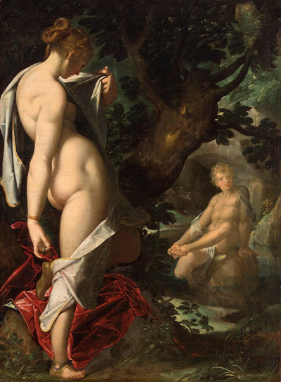 Hermaphrodite and the nymph Salmacis in dining room