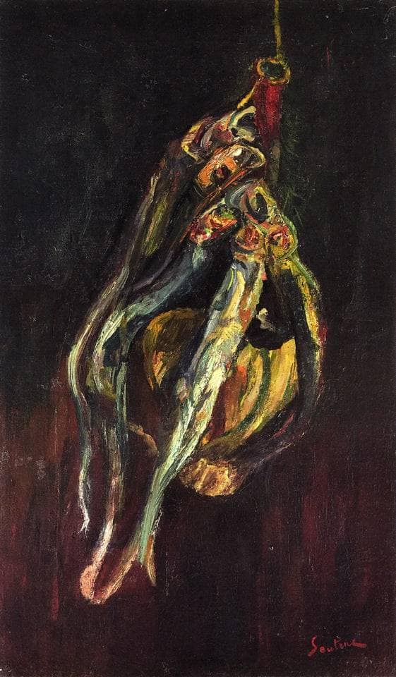 Herrings and a Bottle of Chianti by Chaim Soutine — Oil Painting Reproduction
