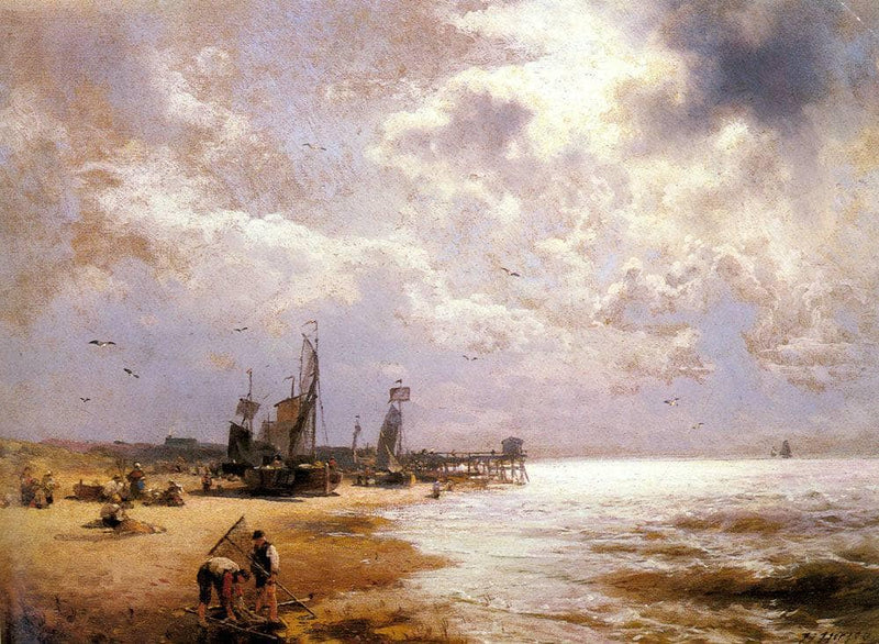 Fishing Scenes by Hermann Ottomar Herzog — Oil Painting Reproduction