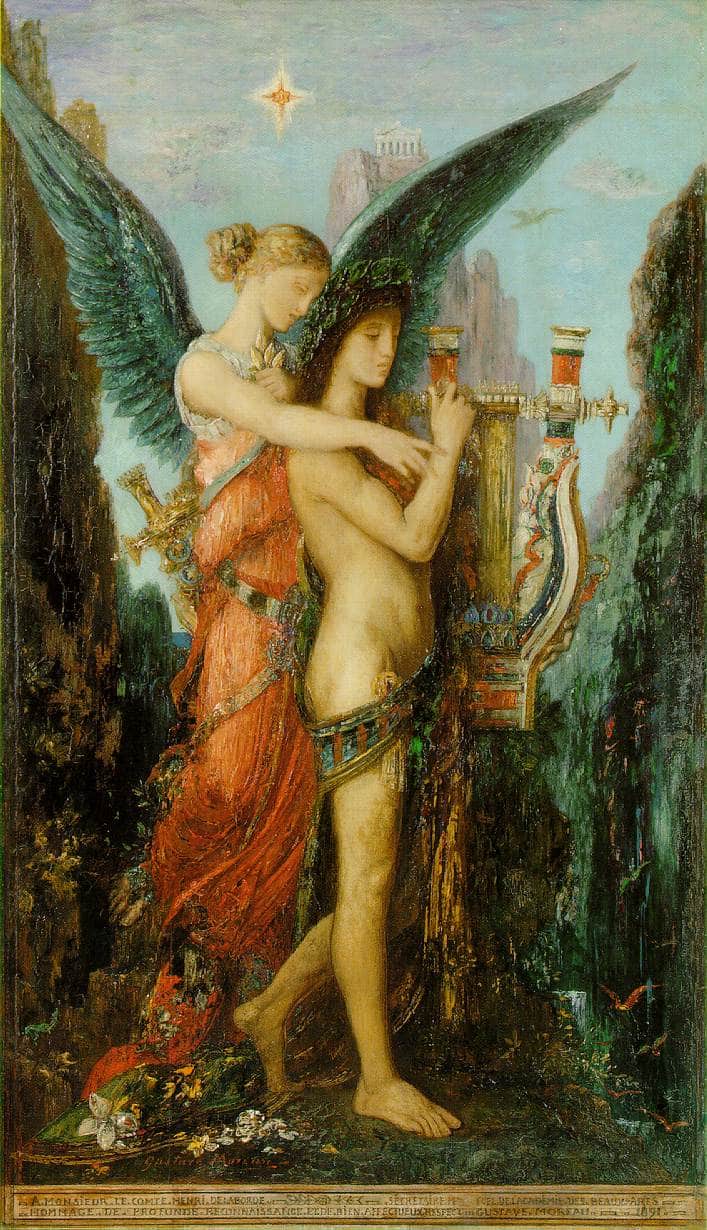 Hesiod and the Muse by Gustave Moreau — Oil Painting Reproduction