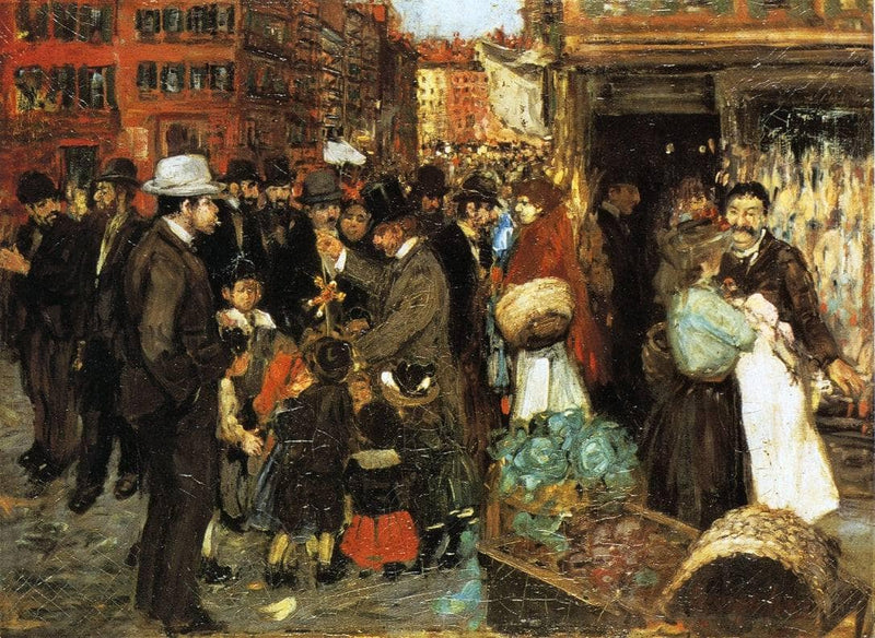 Hester Street by George Luks — Oil Painting Reproduction