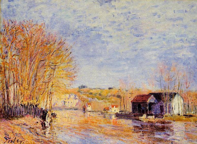 High Waters at Moret sur Loing by Alfred Sisley — Oil Painting Reproduction