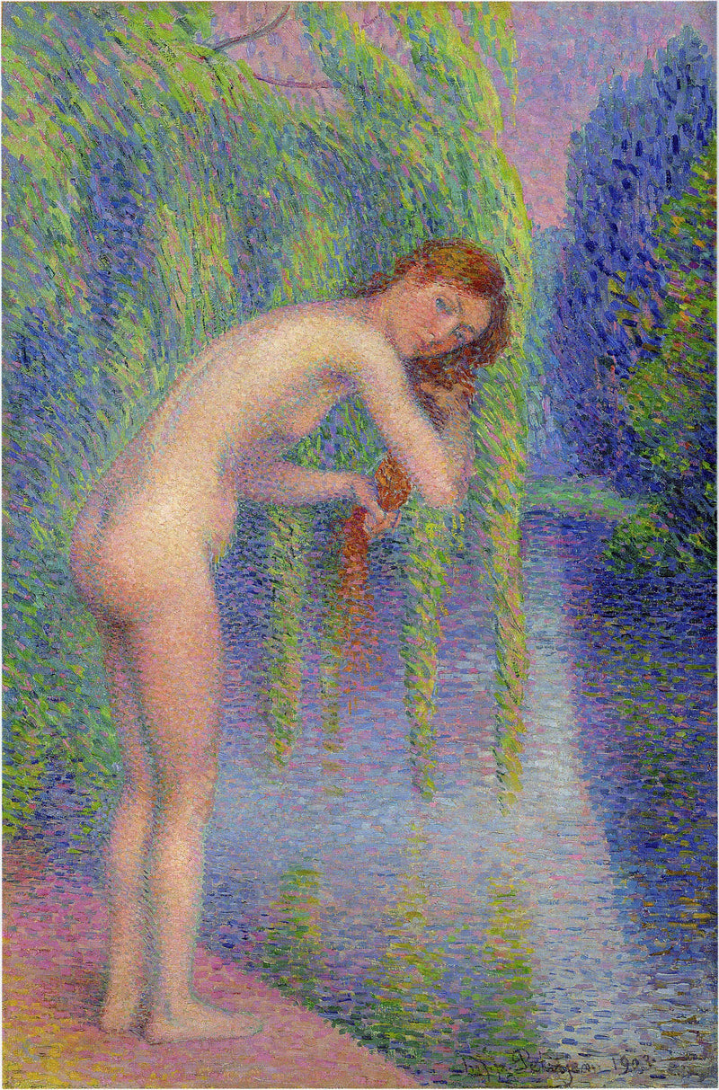 Nude Combing Her Hair by Hippolyte Petitjean — Oil Painting Reproduction