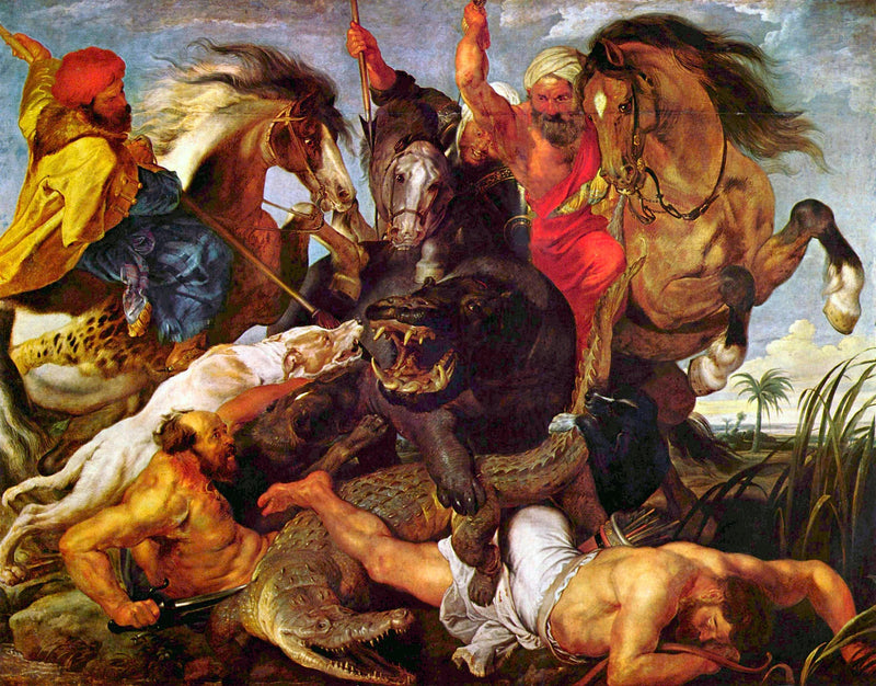 Hippopotamus and Crocodile Hunt by Peter Paul Rubens — Oil Painting Reproduction