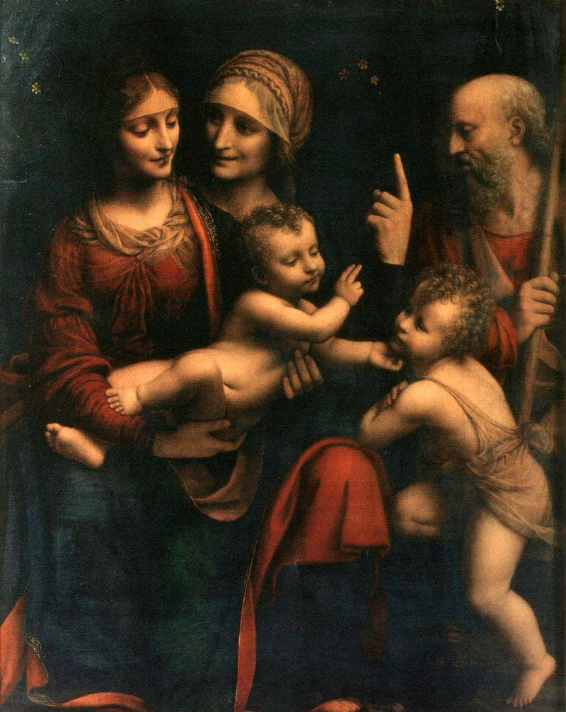 Holy Family with Saint Anne and the infant John the Baptist by Bernardino Luini — Oil Painting Reproduction