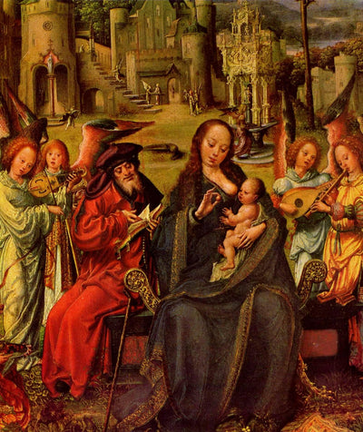 Holy Family with St. Catherine and St. Barbara in home office