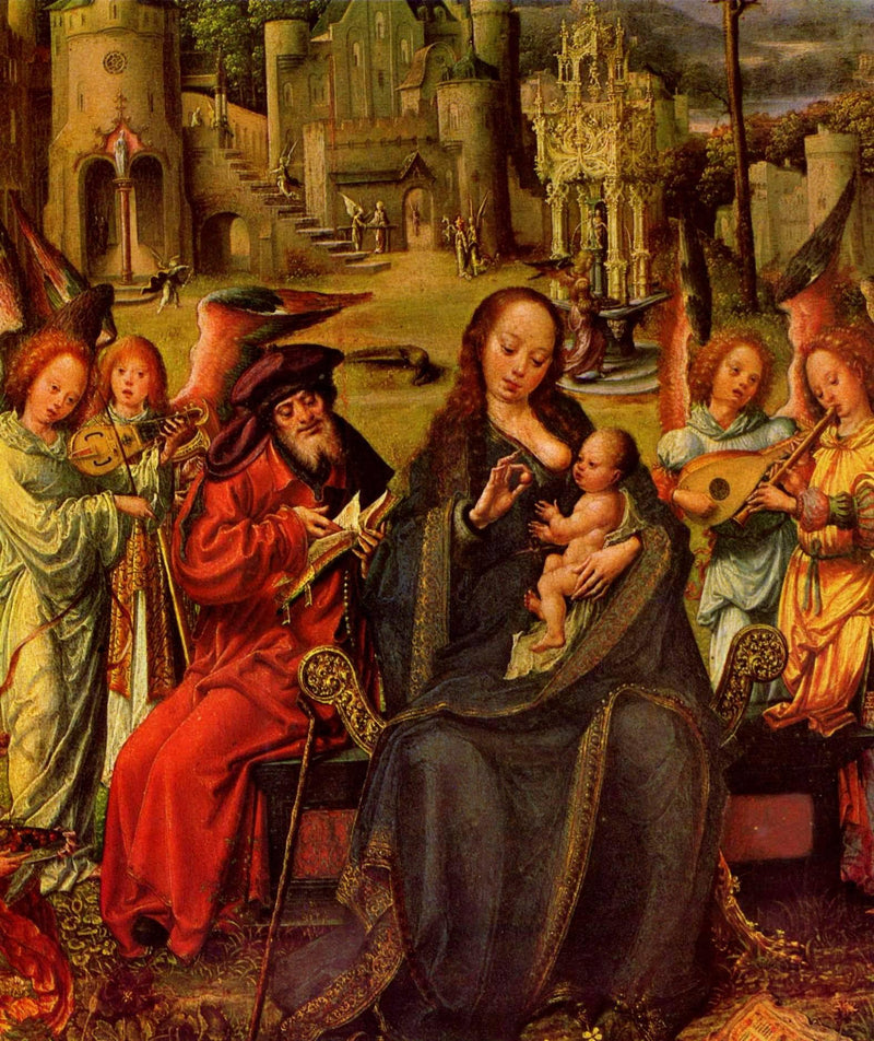 Holy Family with St. Catherine and St. Barbara by Mabuse — Oil Painting Reproduction