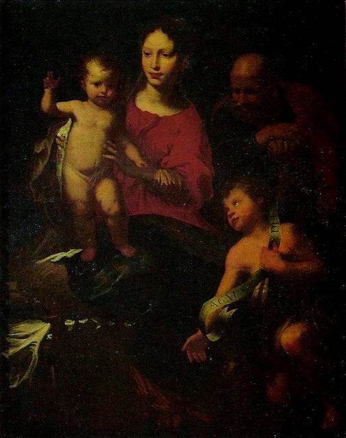 Holy Family with St. John the Baptist by Bernardo Strozzi — Oil Painting Reproduction