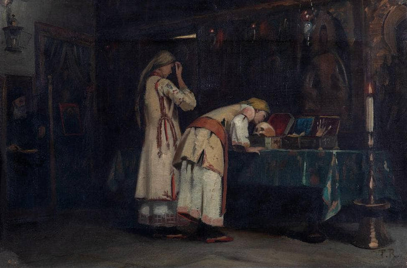 Holy Relics (sketch for the painting) by Théodore Ralli — Oil Painting Reproduction