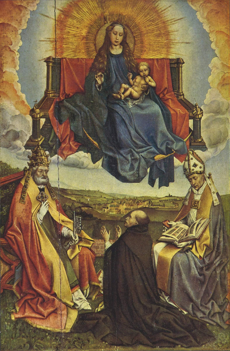 Holy Virgin in Glory by Robert Campin — Oil Painting Reproduction