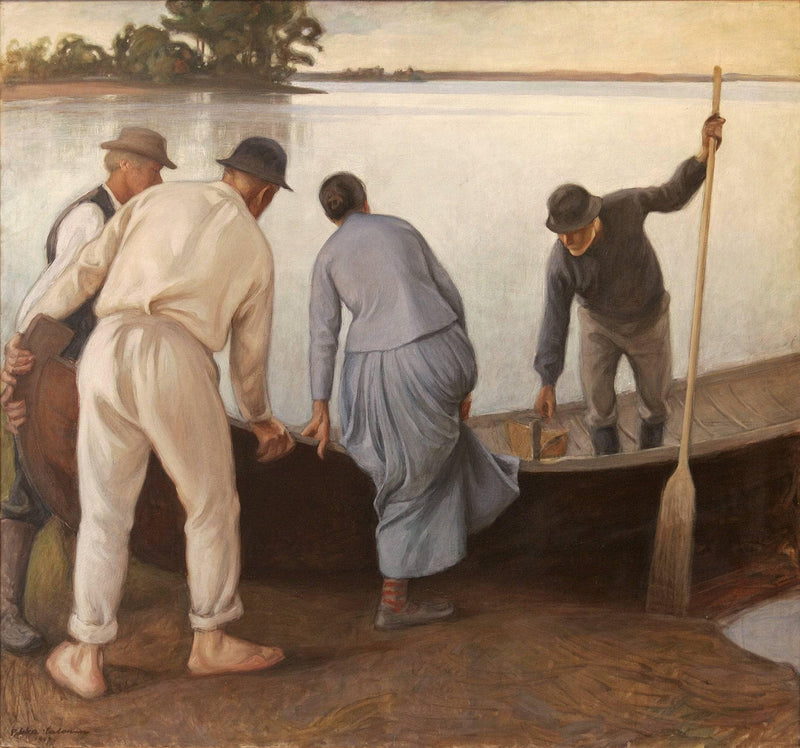 Home from work by Pekka Halonen — Oil Painting Reproduction