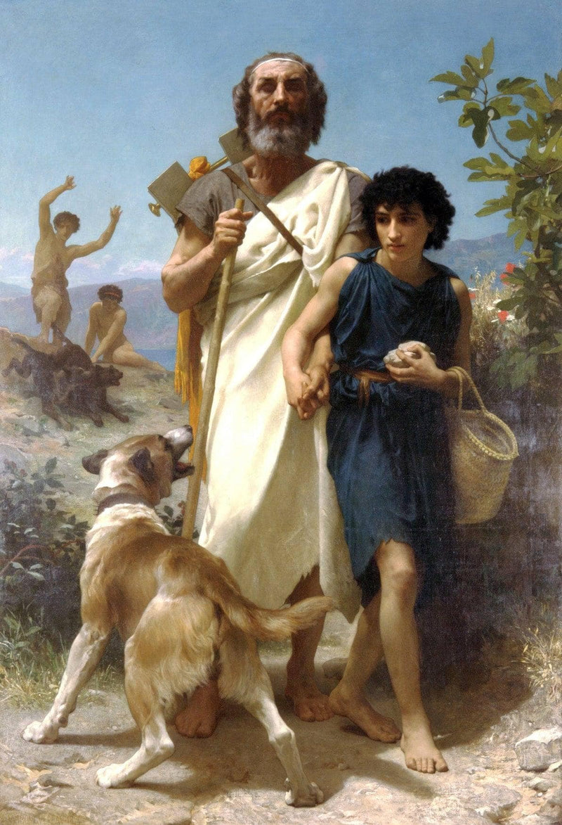 Homer and his Guide by William-Adolphe Bouguereau — Oil Painting Reproduction