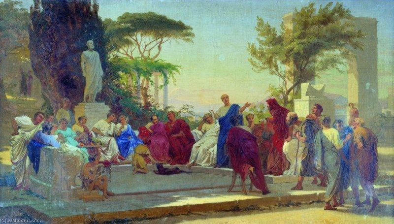 Horace Reading His Verses by Fyodor Bronnikov — Oil Painting Reproduction