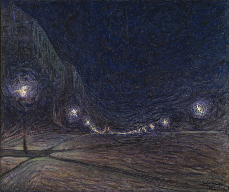 Hornsgatan nattetid by Eugène Jansson — Oil Painting Reproduction