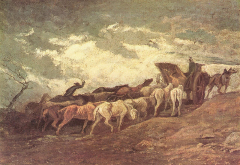 Horse drawn by Honore Daumier — Oil Painting Reproduction
