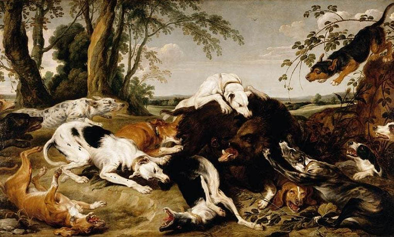 Hounds Bringing down a Boar by Frans Snyders — Oil Painting Reproduction