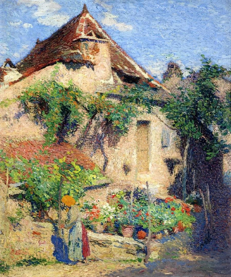 House and Garden at Saint-Cirq-Lapopie by Henri Martin — Oil Painting Reproduction
